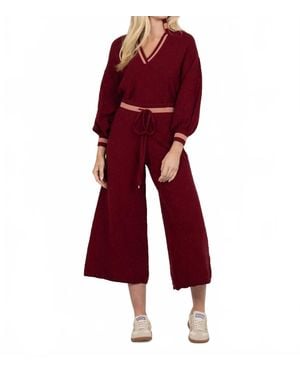 Emily Mccarthy Teddy Crop Trouser - Red