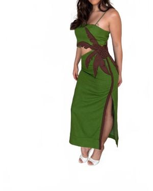 FARM Rio Palm Tree Maxi Dress - Green