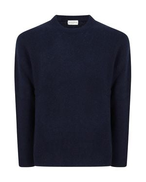 Ballantyne Crewneck Wool Sweater With Ribbed Details And Diamond Signature - Blue