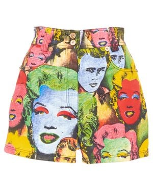 Versace Reissue Monroe James Dean Warhol Shorts - Blue