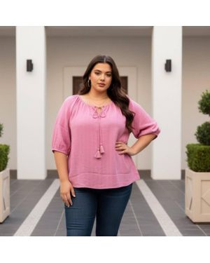 Style & Co. Tassel Blouse - Pink