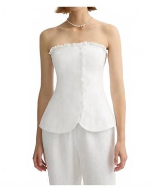 Posse Florence Strapless Top - White