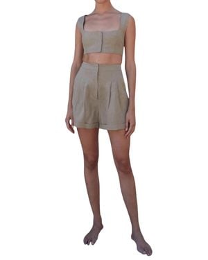 LeKasha Cesare Linen Shorts - Brown