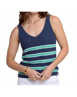 Southern Tide Alli Striped Sweater Tank - Blue