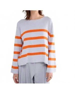 Summum Striped Viscose Blend Sweater - Red