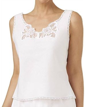 Shadowline Lingerie Velrose Cotton Batiste Camisole - White