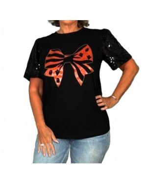 Southern Grace Boos And Bows Tee - Black