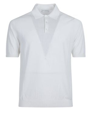 Ballantyne Short Sleeve Plain Cotton Polo - White