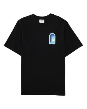 CASABLANCA Graphic Print Organic Cotton T-Shirt - Black
