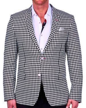 Maceoo Jacquard Design Blazer Jacket - Blue