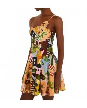 FARM Rio Tropical Painting Mini Dress - Orange