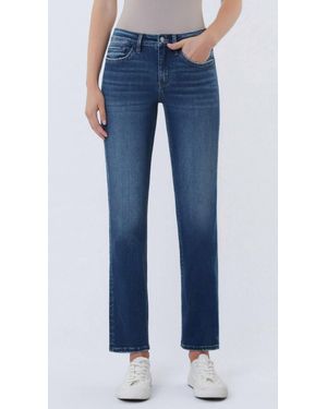 LOVERVET Mid Rise Ankle Slim Straight Jeans - Blue