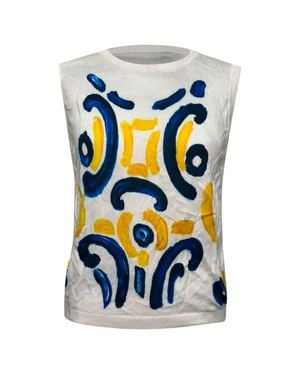 Moschino Couture Printed Vest Sweater - Blue