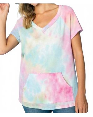 E. Luna Tie Dye Waffle Top - Blue