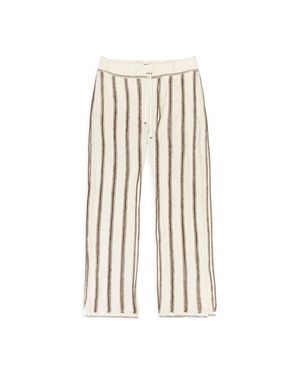 Amiri Stitch Flare Cotton Alabaster Track Pants - Natural