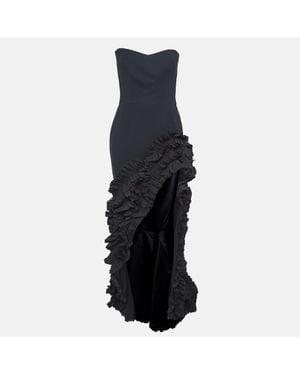 Maticevski Crepe Ruffled Asymmetric Gown - Blue