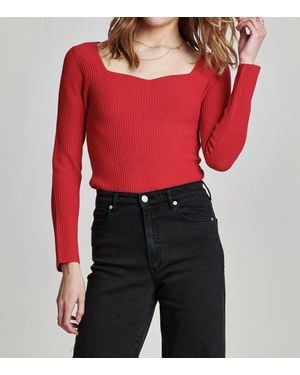 Another Love Blakeley Sweetheart Neck Rib Top - Red
