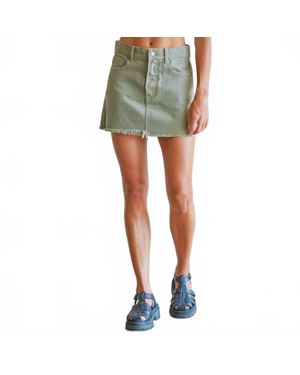 Hoity Toity Denim Mini Skirt - Green