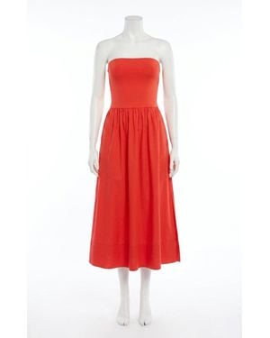 Z Supply Sunsought Strapless Midi Dress - Red