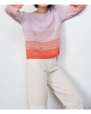 Purple Maroon Ombre Sweater - White
