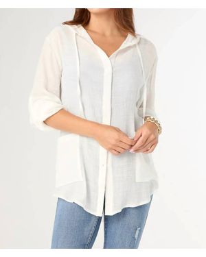 Coco + Carmen Shari Lightweight Hooded Top - Gray