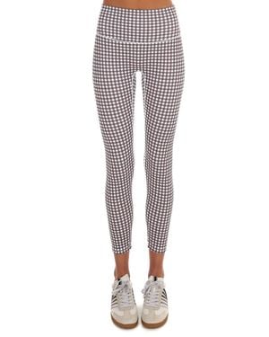 Kimberly C Gingham Glow High Rise Leggings - Brown