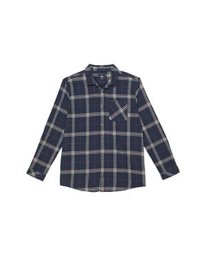 Rip Curl Boys Flannel Shirt Cotton Checked Long Sleeve Button Up Gbo254 - Blue