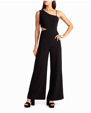 Nicole Miller One Shoulder Montana Jumpsuit - Black
