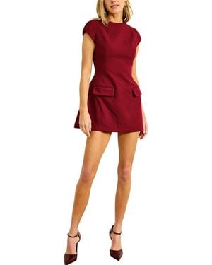 Line & Dot Noelia Wool-Blend Mini Dress - Red