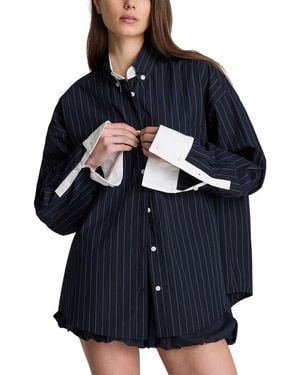 Kenneth Cole Long Sleeve Button Front Shirt - Blue