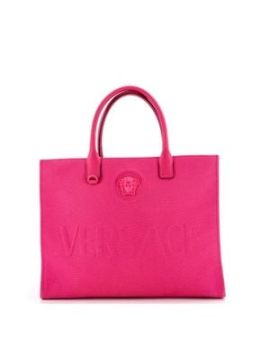 Versace La Medusa Tote Embossed Canvas - Pink