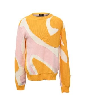 MCM Knitted Color-Block Sweater - Orange