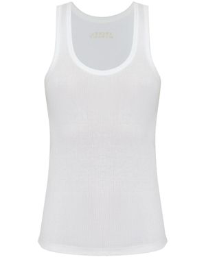 Isabel Marant Thea Tee Shirt Ribbed Flared Top - White