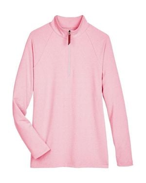 Devon & Jones Crownlux Performanceclubhouse Micro-Stripe Quarter-Zip Pullover - Pink