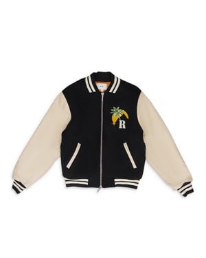 Rhude Cream Gp Varsity Jacket - Blue