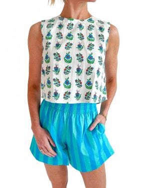 Livro Sleeveless Crop Top - Blue