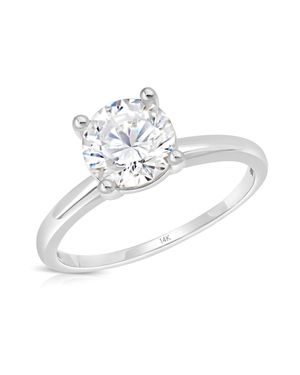 MAX + STONE 14K Of 2 Carat Round Cubic Zirconia Solitaire Engagement Ring - White