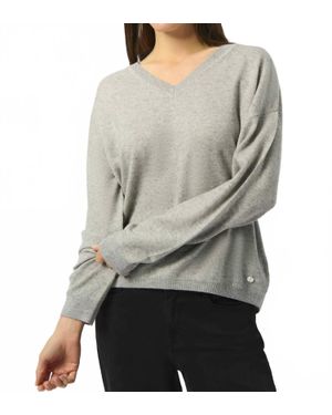 Joseph Ribkoff V Neck Boxy Sweater - Gray