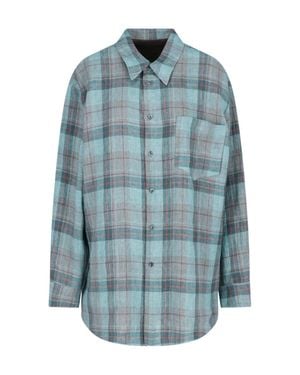 Magliano Plaid Relaxed Fit Button-Down Shirt - Blue