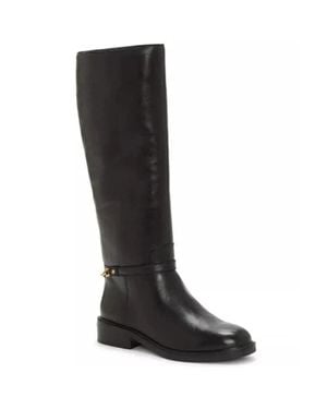 Vince Camuto Adria Boots Leather Almond Toe Knee High Hawk1805 - Black