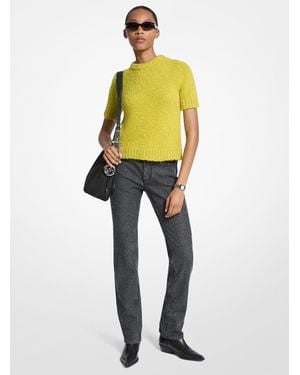 Michael Kors Knit Short-Sleeve Sweater - Yellow