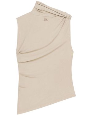 Courreges Asymmetric Sleeveless Top - Natural