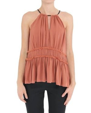 Cinq À Sept Lotus Halter Top - Red