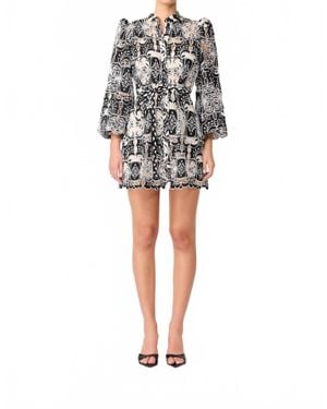 Elliatt Jolie Long Sleeves Mini Dress - Gray