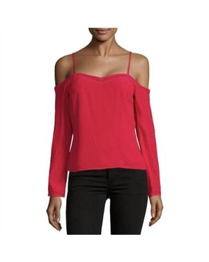 Lovers + Friends Long Sleeve Cold Shoulder Top - Red