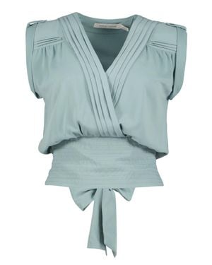 Bishop + Young Naomi Smocked Waist Top - Blue