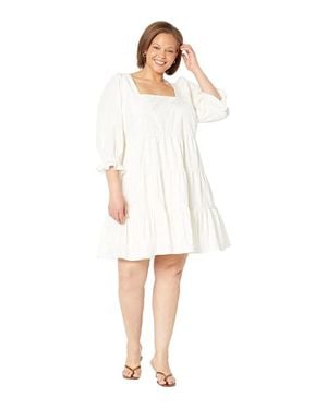 Madewell Poplin Lizzie Tiered Babydoll Dress Cotton Ups344 - White