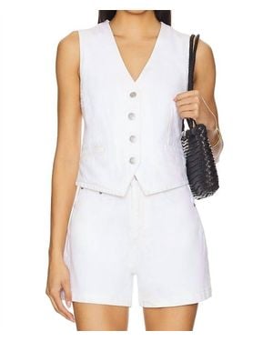 Pistola Vero Denim Vest Top - White