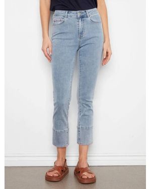 Charlie b Stitch Hem Cuff Slim Leg Stretch Jeans - Blue