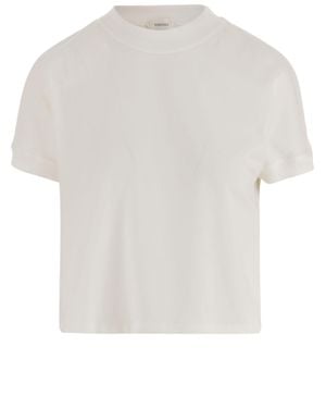 Versace Stretch Cotton T-Shirt With Logo - White